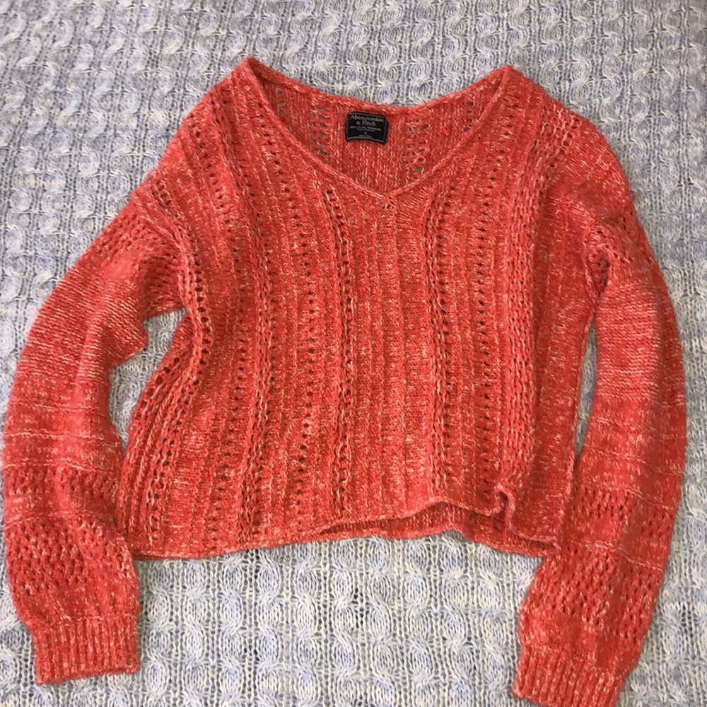A&F orange cozy sweater